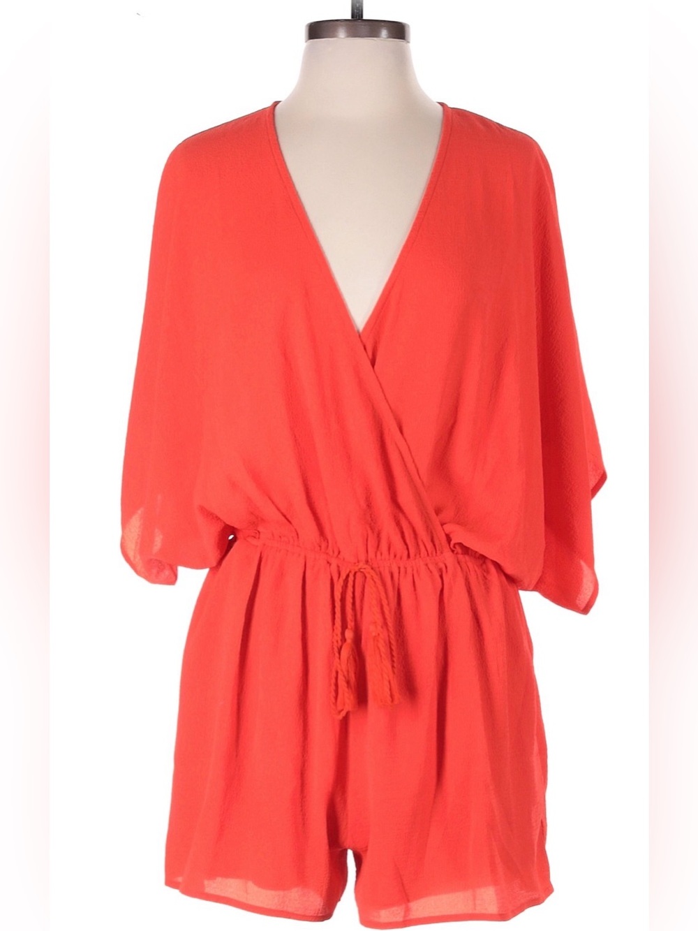 Talulah Orange Coral V-Neck Romper Swim Cover-Up M
